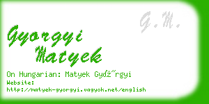 gyorgyi matyek business card